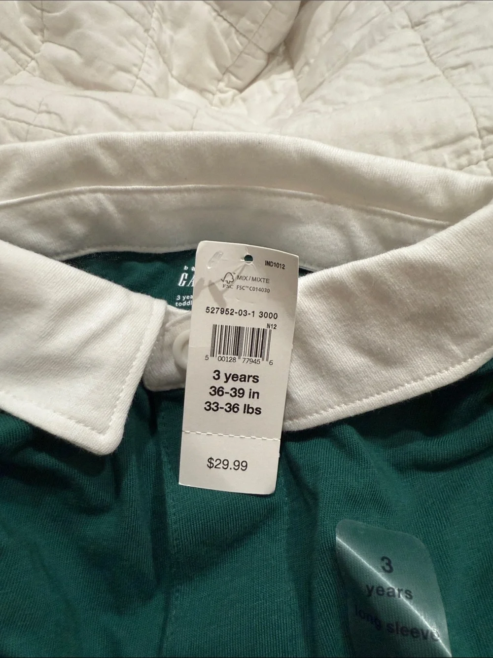 GAP Boys' Green & Navy Stripe Long-Sleeve Polo